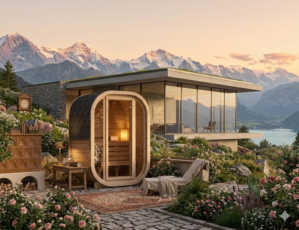 FLUR — Gartensauna aus Thermoholz | 2 Personen