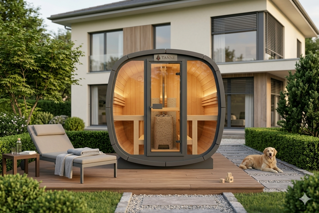 HAIN — Premium Gartensauna aus Thermoholz | 3–4 Personen