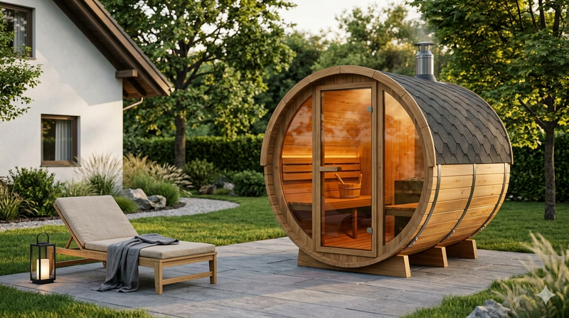 SURA — Kompakte Gartensauna aus Thermoholz | 3–4 Personen