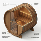 SURA — Kompakte Gartensauna aus Thermoholz | 3–4 Personen