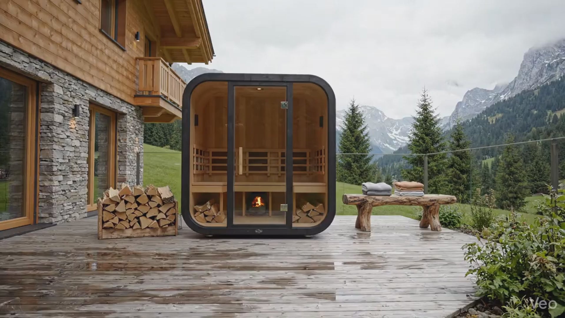 HAIN — Premium Gartensauna aus Thermoholz | 3–4 Personen